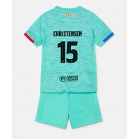 Barcelona Andreas Christensen #15 Tretí Detský futbalový dres 2023-24 Krátky Rukáv (+ trenírky)